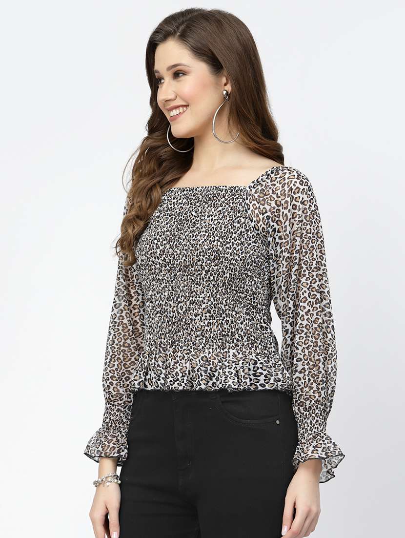 women animal printed long sleeves top - 21525107 -  Standard Image - 1