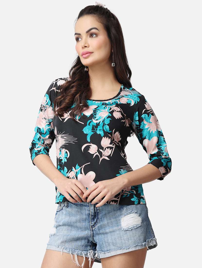 women floral print round neck top - 21525223 -  Standard Image - 1