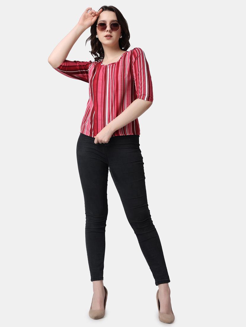 women printed round neck top - 21525225 - Standard Image - 4