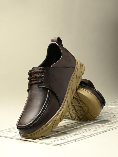 kastava men's brown lace up casual shoes - 21525256 - Standard Image - 0