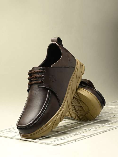 kastava men's brown lace up casual shoes