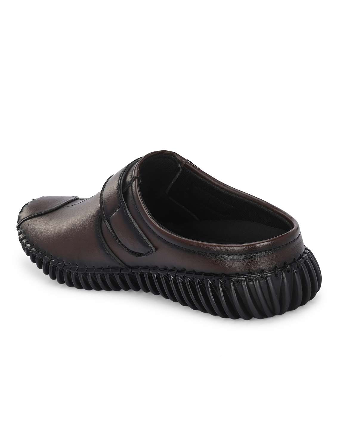 Men Brown Solid Slip On Sandal