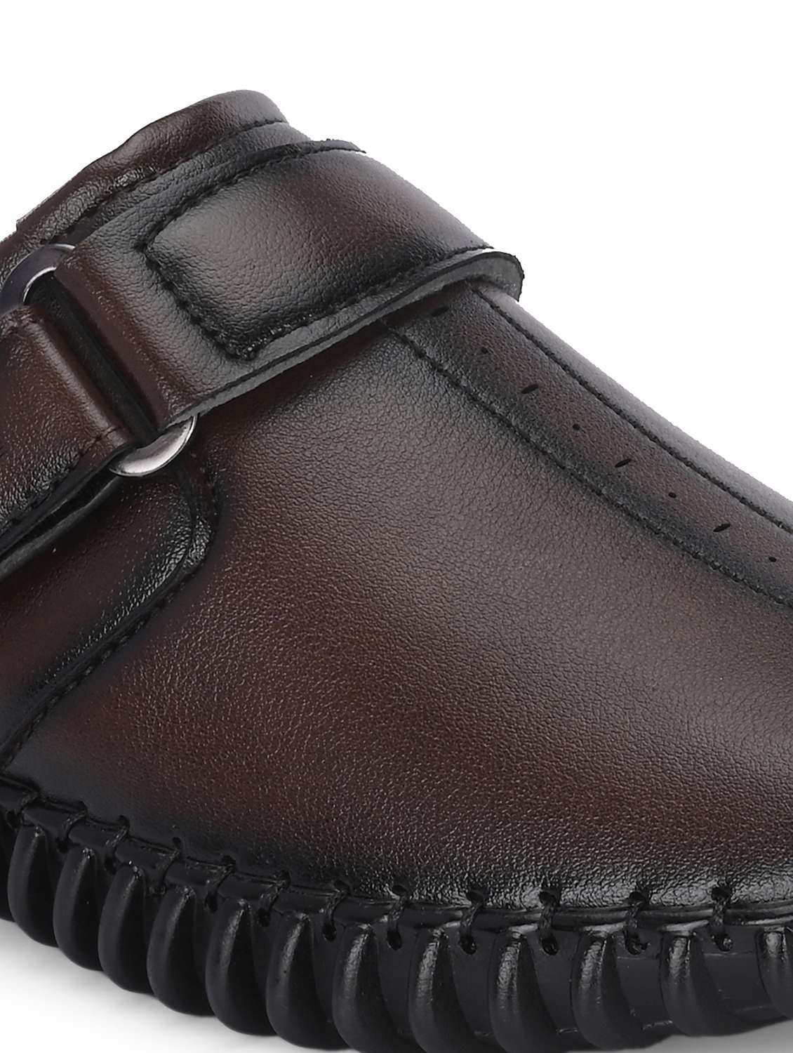 Men Brown Solid Slip On Sandal