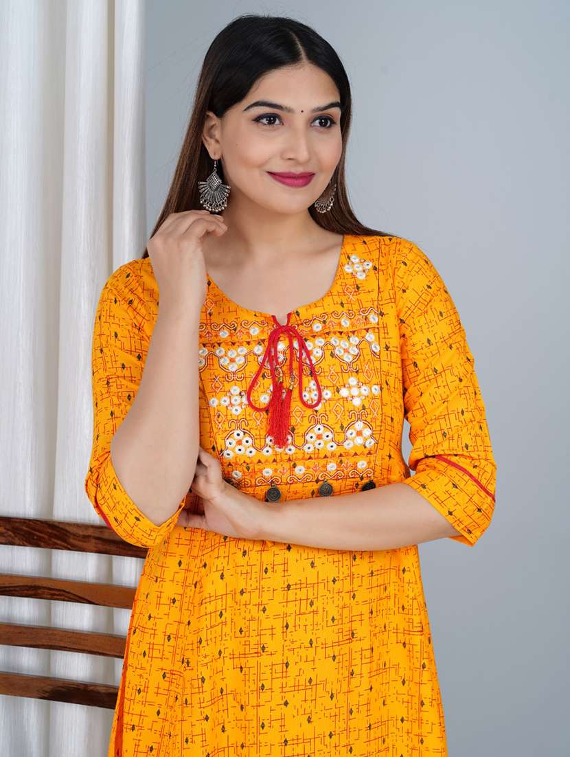 women geometric tie-up neck flared dress - 21525270 -  Standard Image - 4