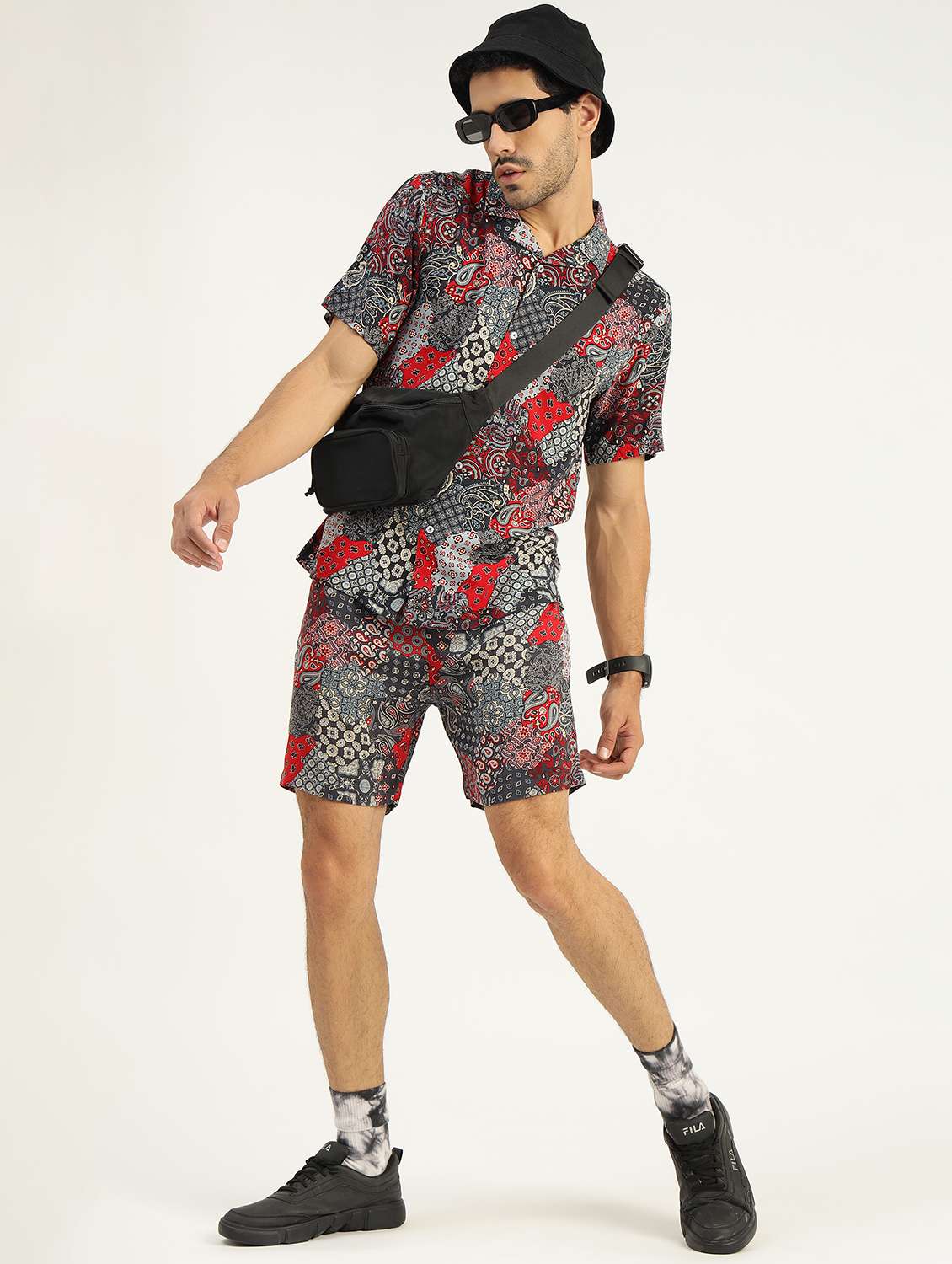 men multi color printed co-ord sets - 21525289 -  Standard Image - 1