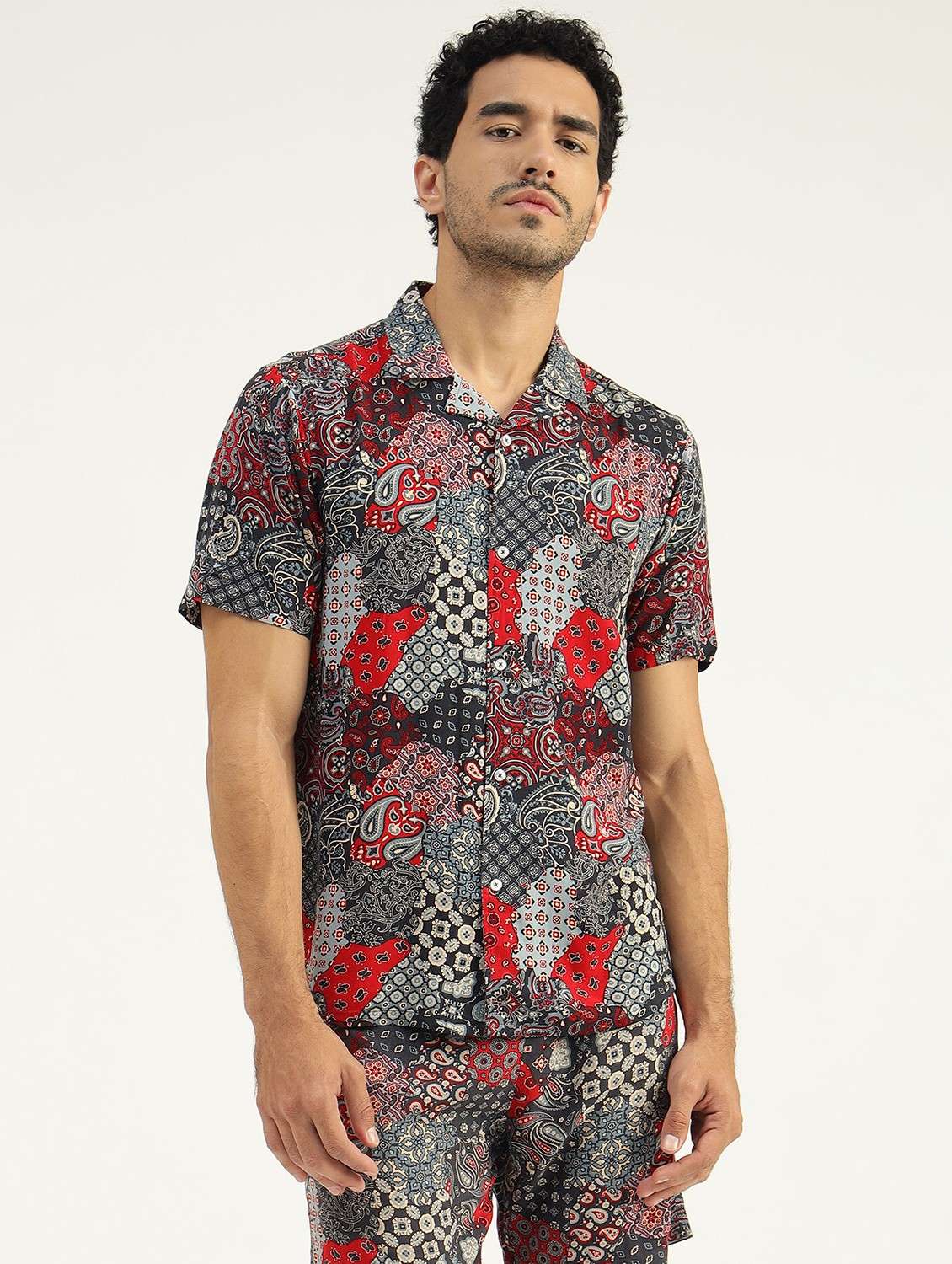 men multi color printed co-ord sets - 21525289 -  Standard Image - 4