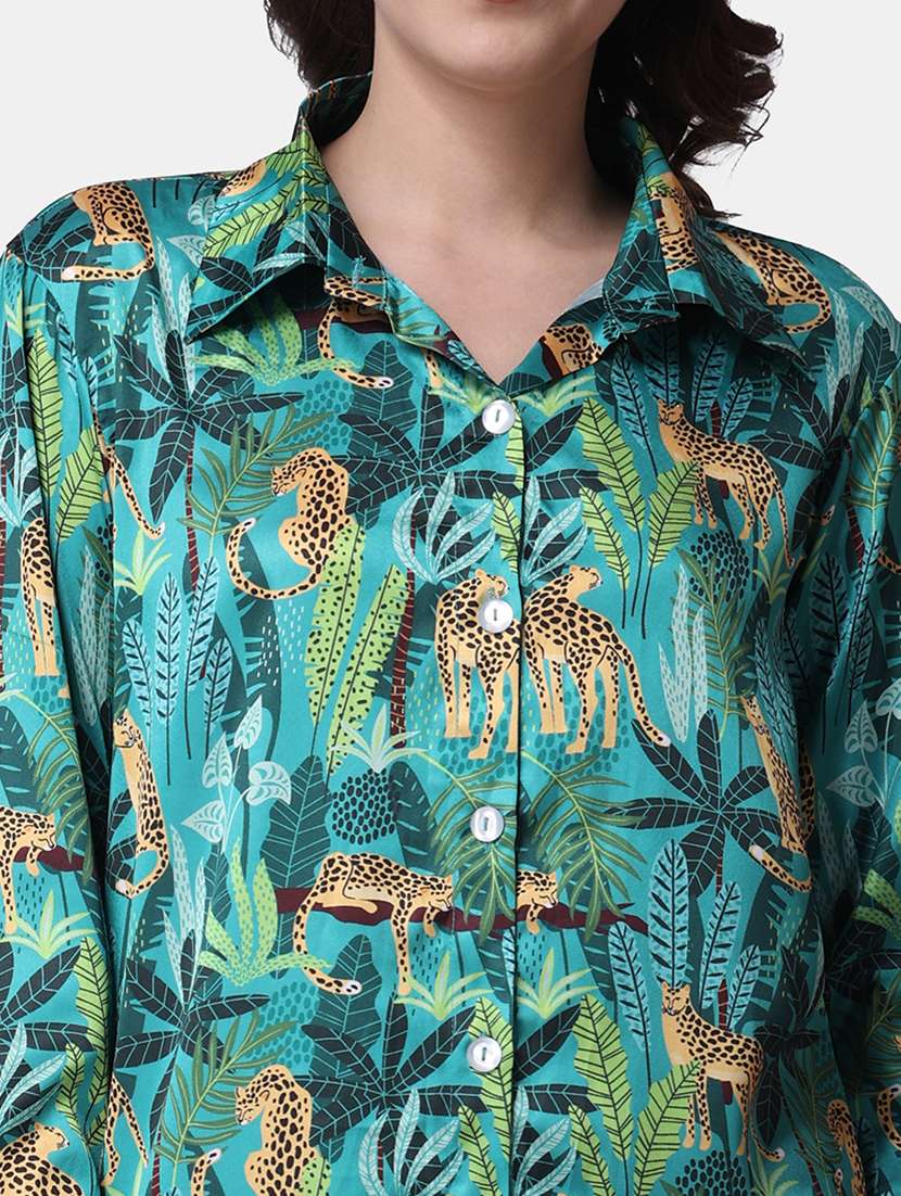 women printed collared long sleeves shirt - 21525738 - Standard Image - 4