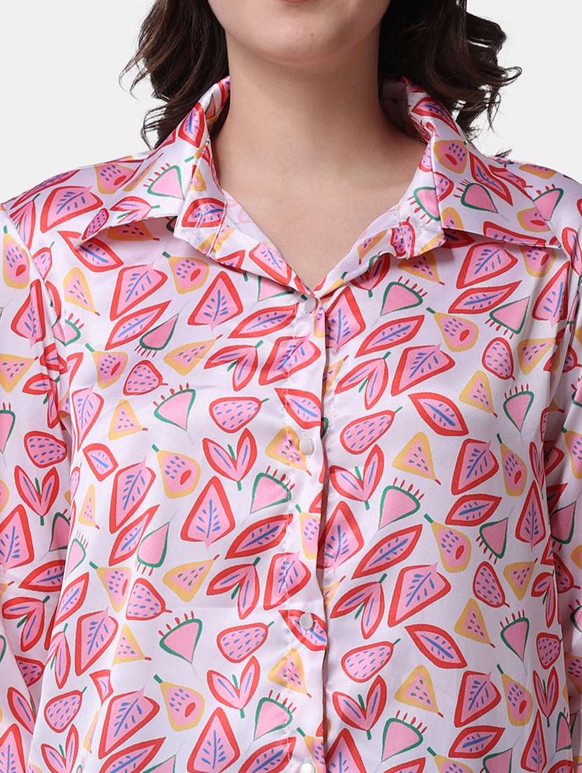 women printed collared long sleeves shirt - 21525739 -  Standard Image - 4