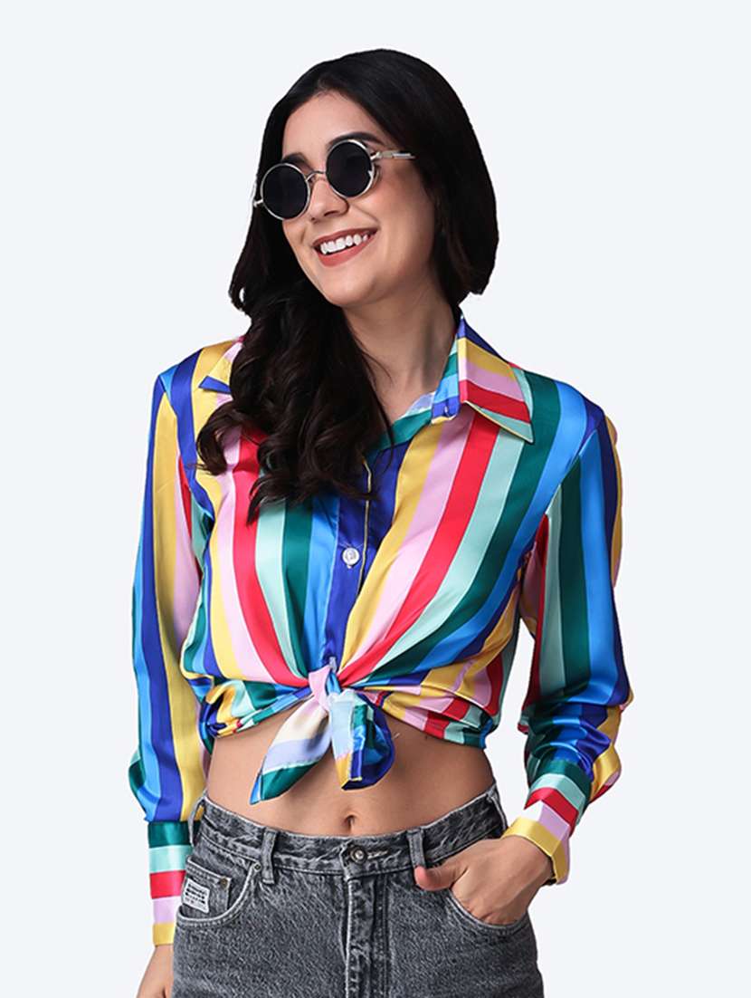 women printed collared long sleeves shirt - 21525744 - Standard Image - 4