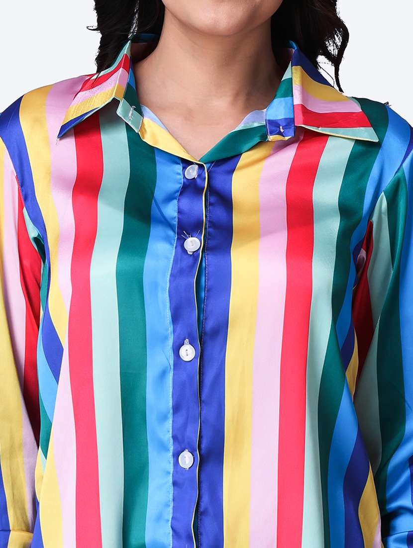 women printed collared long sleeves shirt - 21525744 - Standard Image - 6