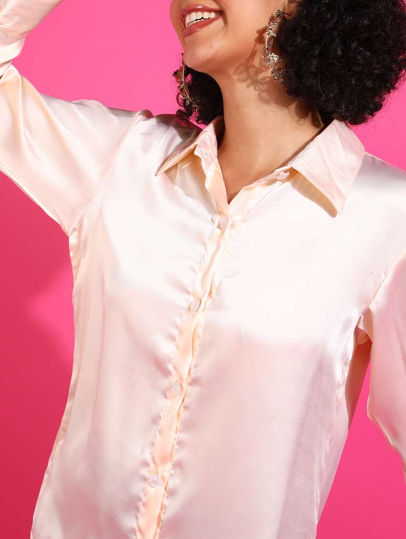 women solid collared long sleeves shirt - 21525748 - Standard Image - 4