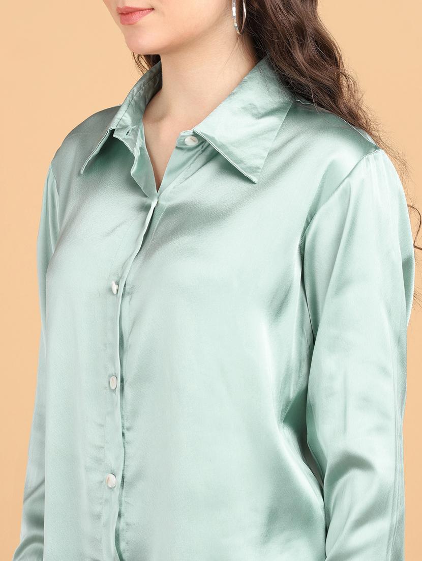 women solid collared long sleeves shirt - 21525756 - Standard Image - 4