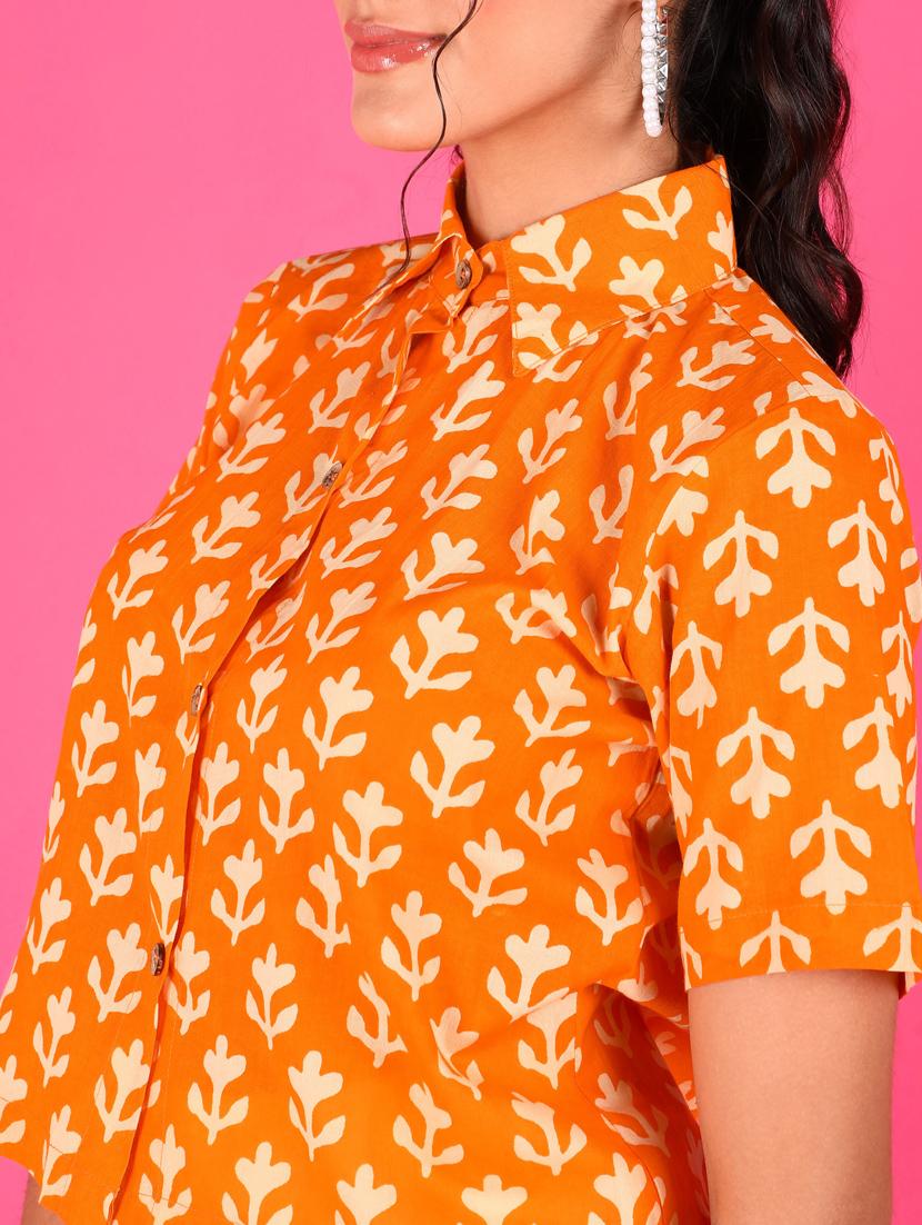 women printed collared short sleeves shirt - 21525759 - Standard Image - 4