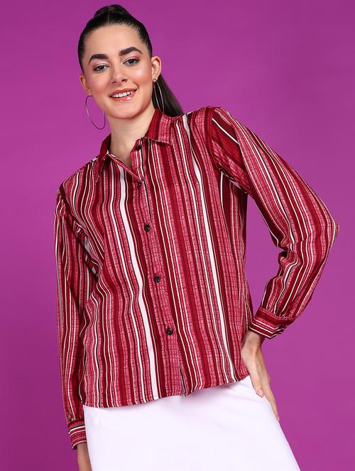 women printed collared long sleeves shirt - 21525781 -  Standard Image - 0
