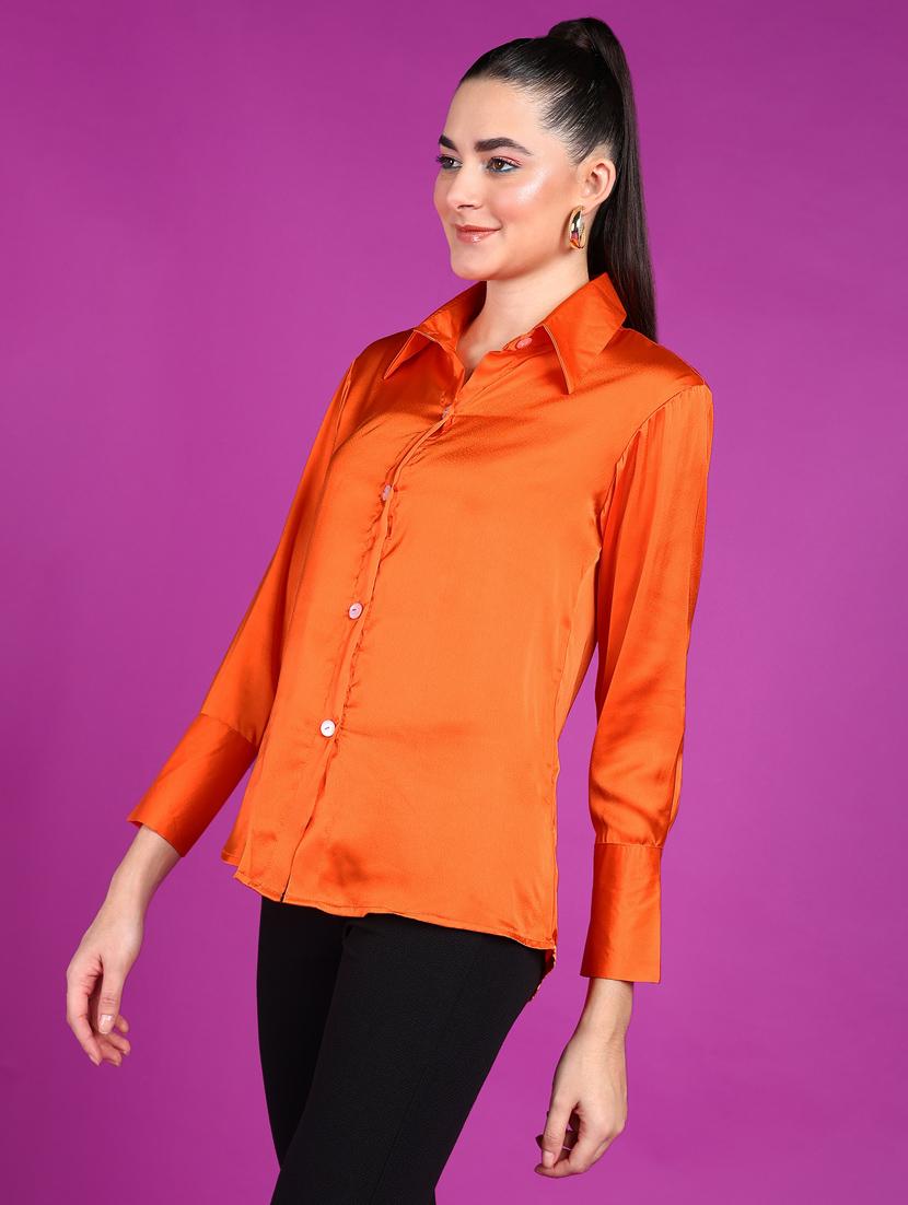 women solid collared long sleeves shirt - 21525793 - Standard Image - 1