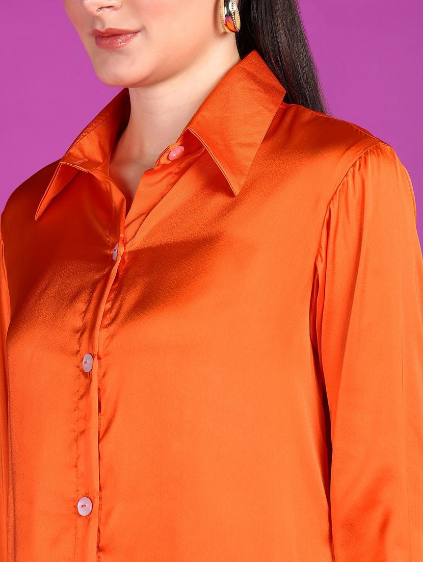 women solid collared long sleeves shirt - 21525793 - Standard Image - 4