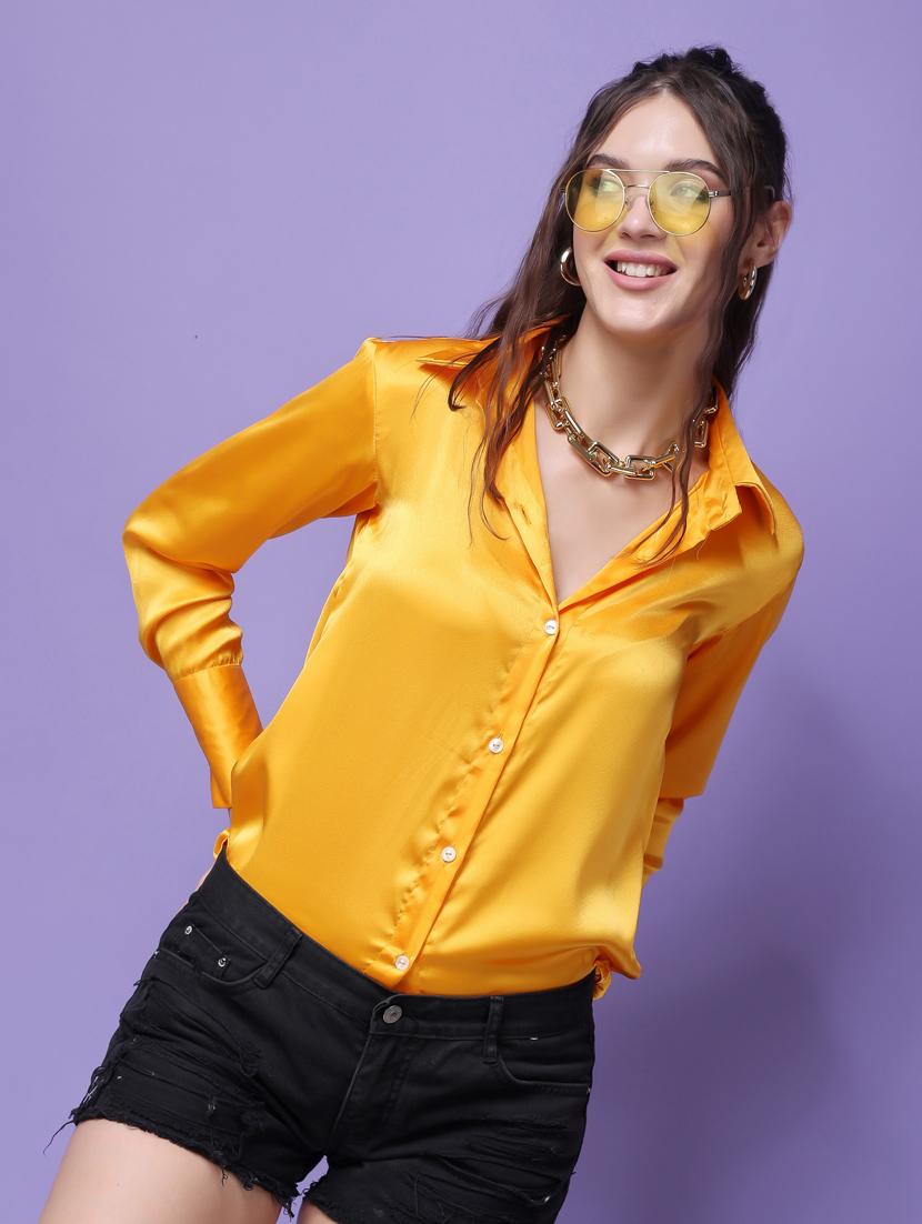 women solid collared long sleeves shirt - 21525805 - Standard Image - 1