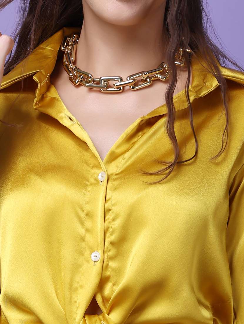 women solid collared long sleeves shirt - 21525806 -  Standard Image - 4