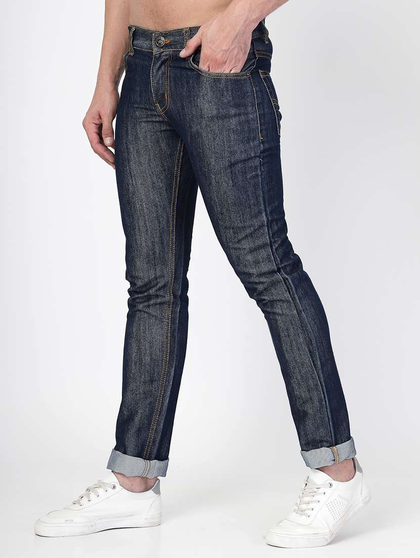 men washed mid rise denim jeans - 21526642 -  Standard Image - 1