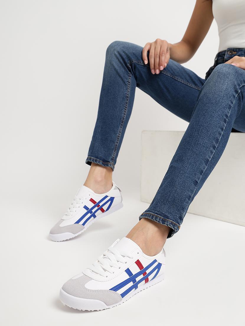 women white lace-up sneaker - 21526655 -  Standard Image - 1
