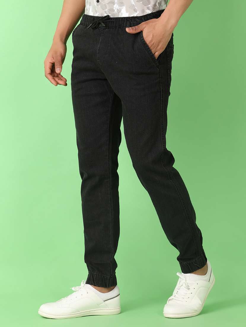 men mid rise solid jogger - 21527304 -  Standard Image - 1