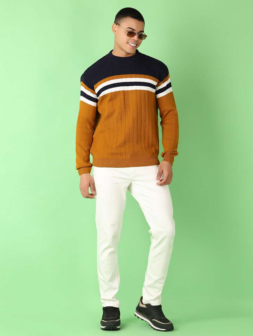 men long sleeves color block pullover - 21527305 -  Standard Image - 4