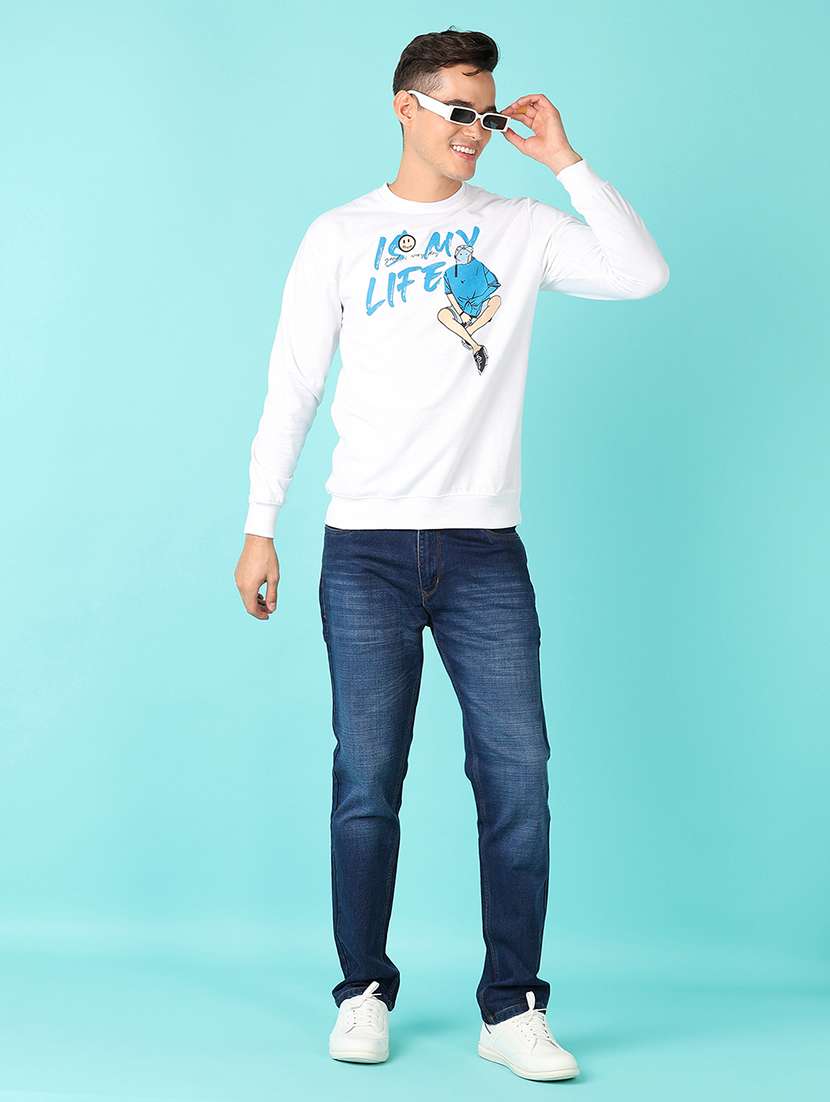 men long sleeves front print sweatshirt - 21527313 -  Standard Image - 4