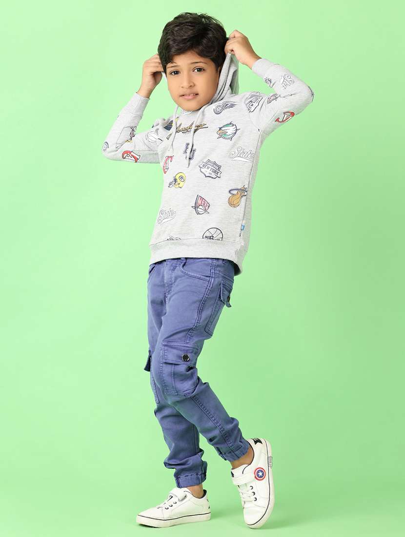 boys quirkey printed long sleeve hooded sweatshirt - 21527325 -  Standard Image - 4