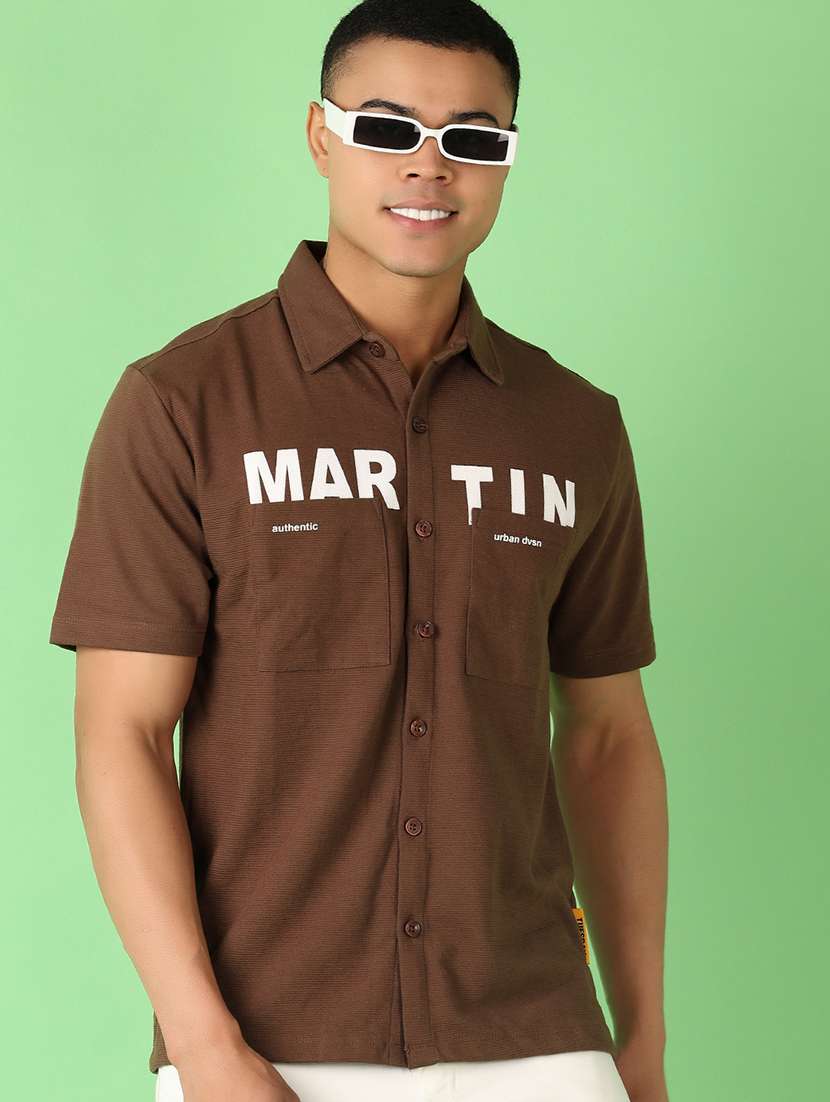 men short sleeves printed casual shirt - 21527326 -  Standard Image - 1