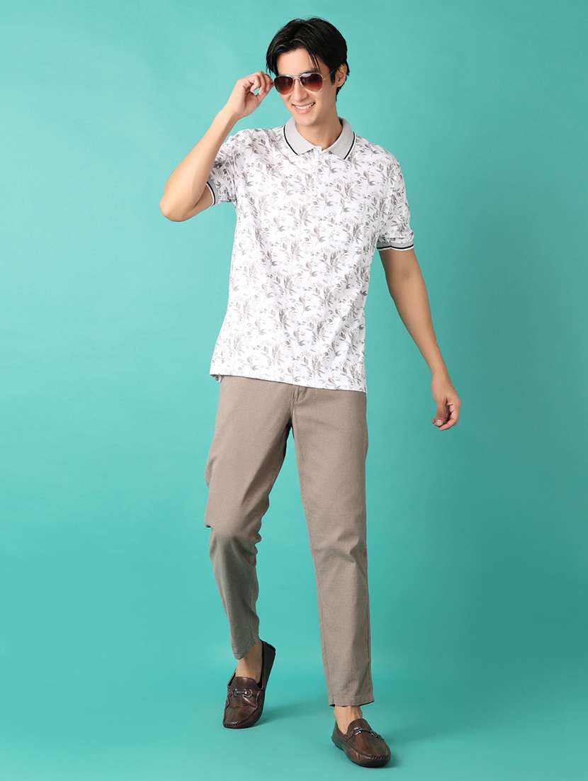 men solid regular fit chinos casual trouser - 21527393 -  Standard Image - 4