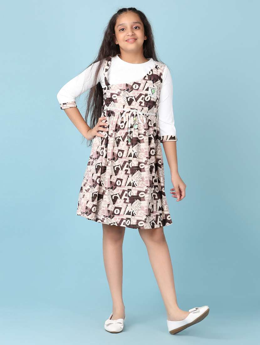 girls printed cotton a-line dress - 21527395 -  Standard Image - 1