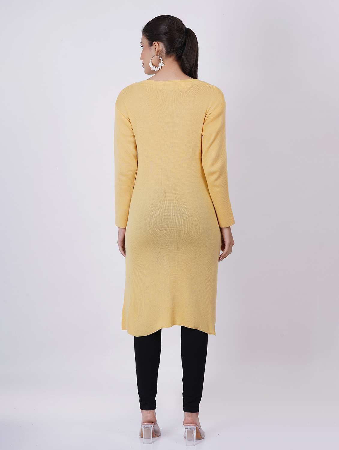 women long sleeve self-designed woolen kurta - 21527790 -  Standard Image - 4