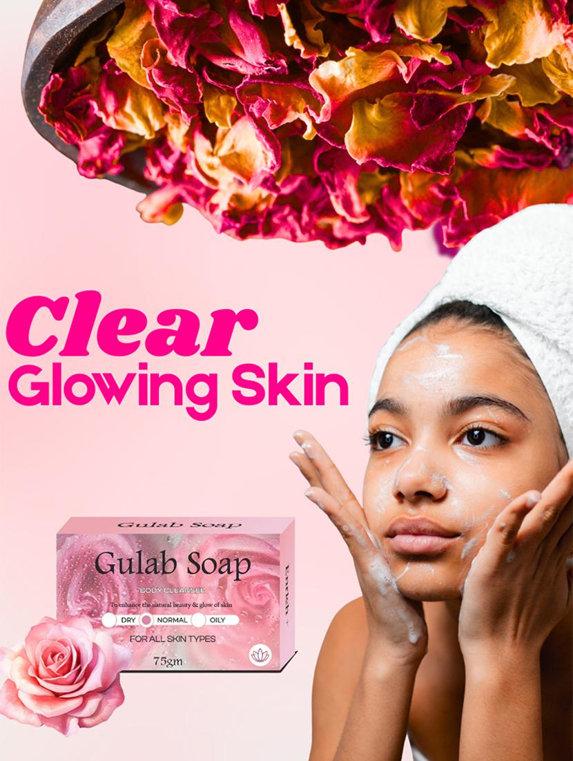 enrich plus gulab soap  (pack of 4 )body cleanser 75gm - 21527793 -  Standard Image - 1