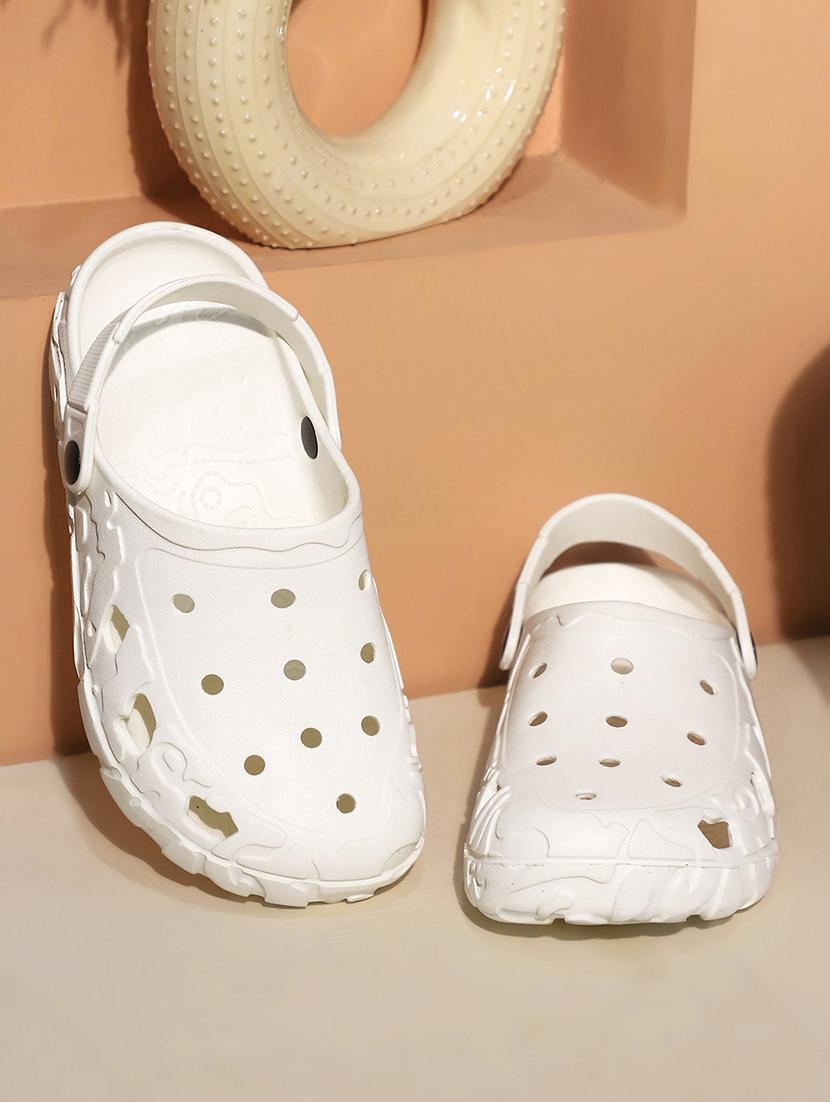 women white solid clogs