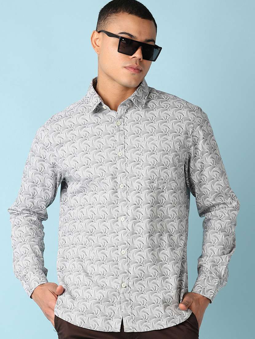 men printed long sleeve casual shirt - 21527870 - Standard Image - 1