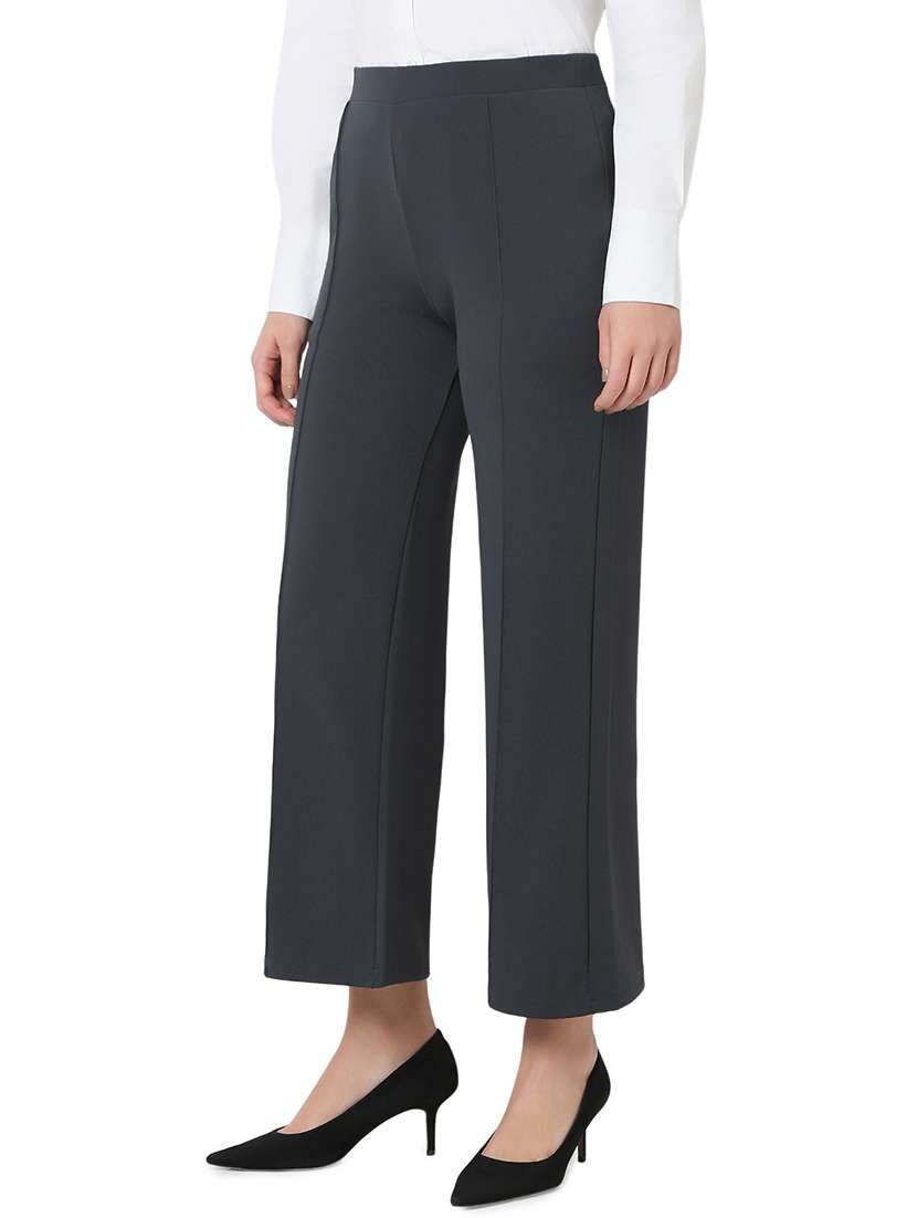 women charcoal polyester tailored trouser - 21527964 -  Standard Image - 1