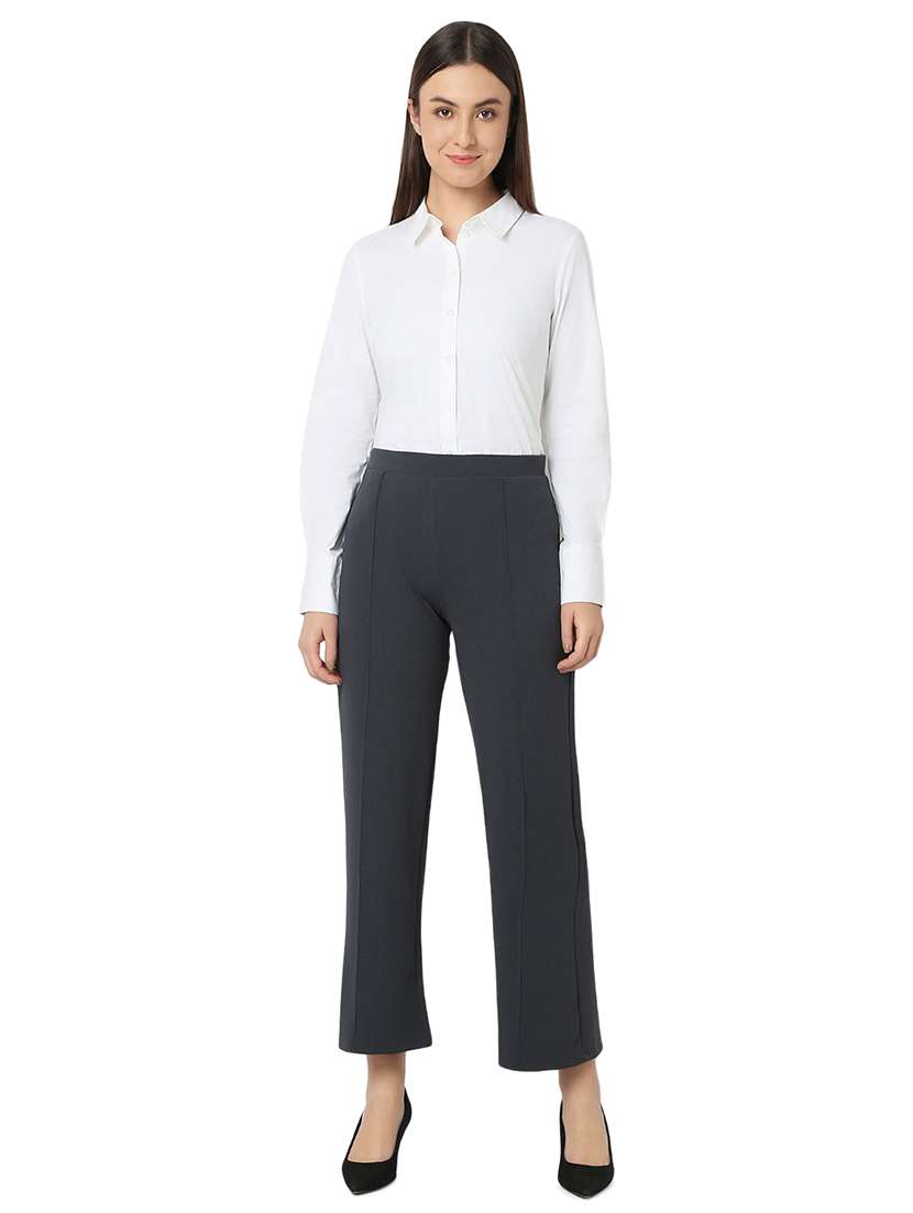 women charcoal polyester tailored trouser - 21527964 -  Standard Image - 4