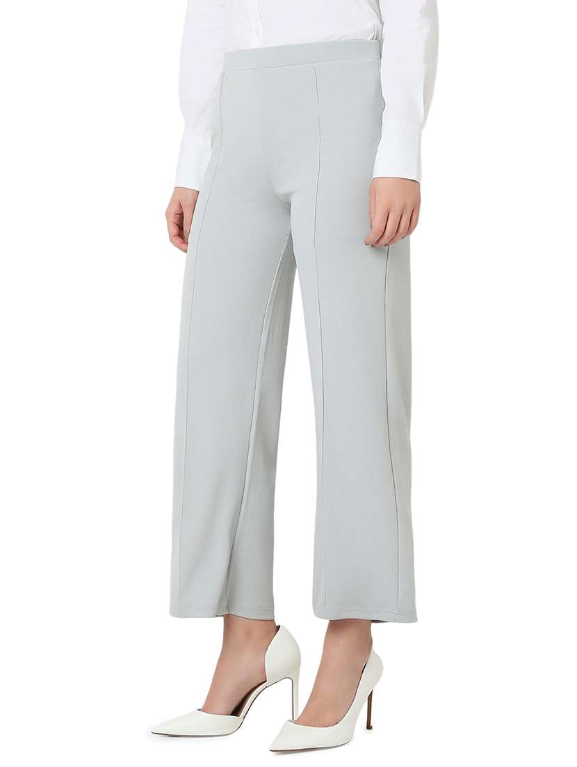 women grey polyester tailored trouser - 21527966 -  Standard Image - 1