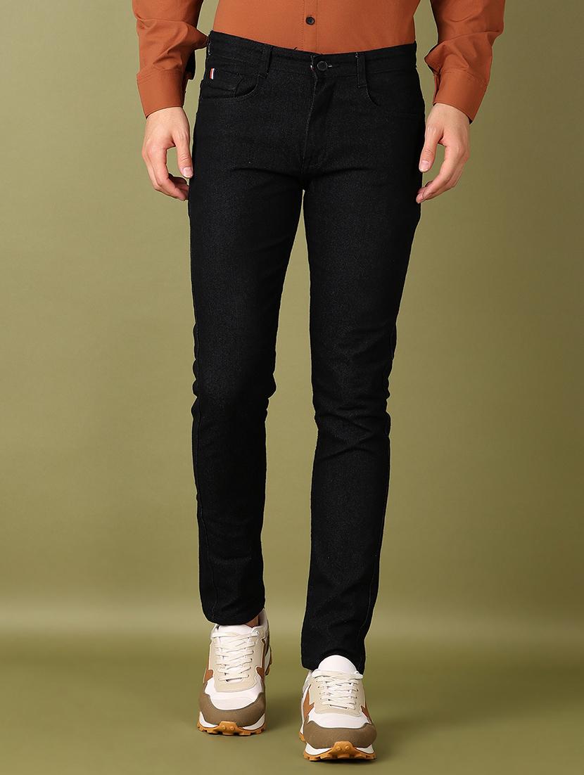 men black solid jeans