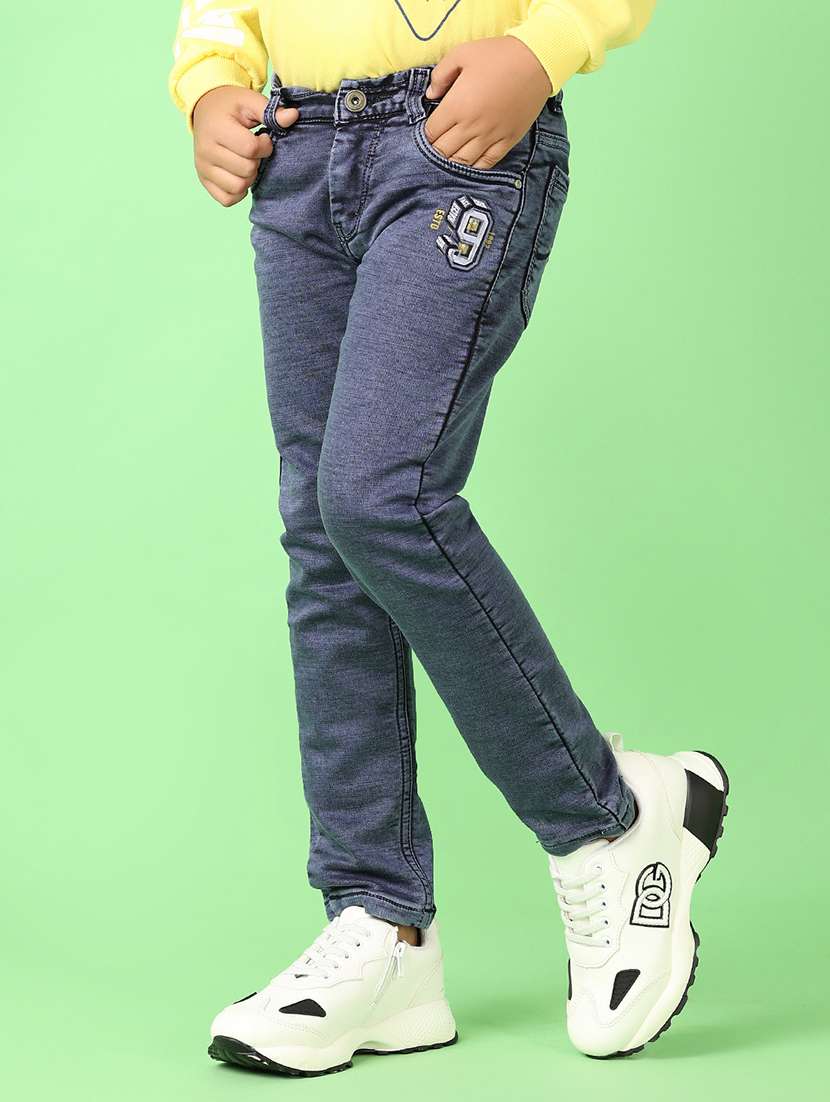 boys solid mid rise jeans - 21528130 -  Standard Image - 1
