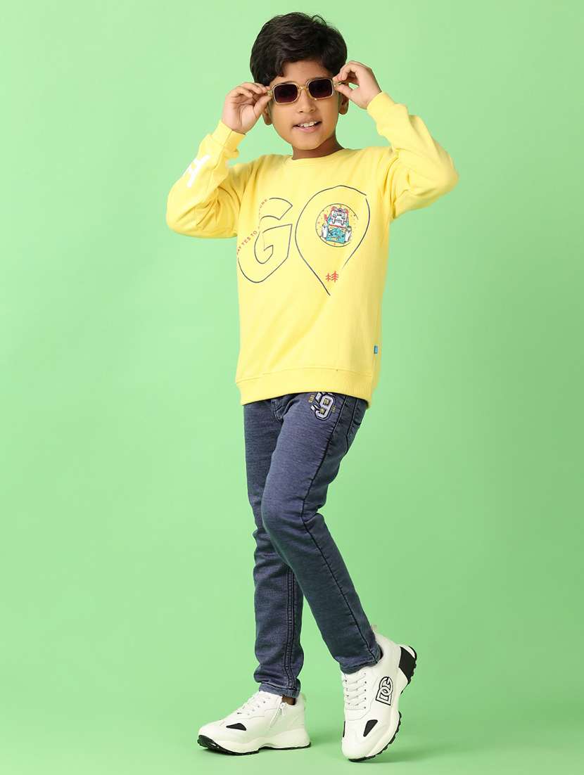 boys solid mid rise jeans - 21528130 -  Standard Image - 4