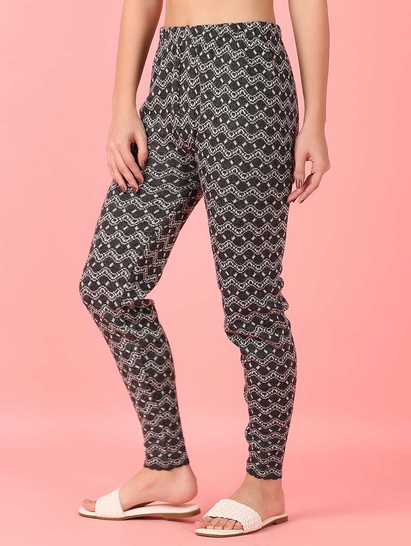 women self design woolen legging - 21528141 -  Standard Image - 1