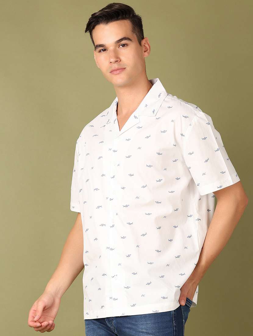 men printed short sleeve casual shirt - 21528185 -  Standard Image - 1