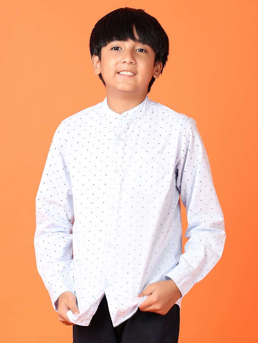 boys printed long sleeve casual shirt