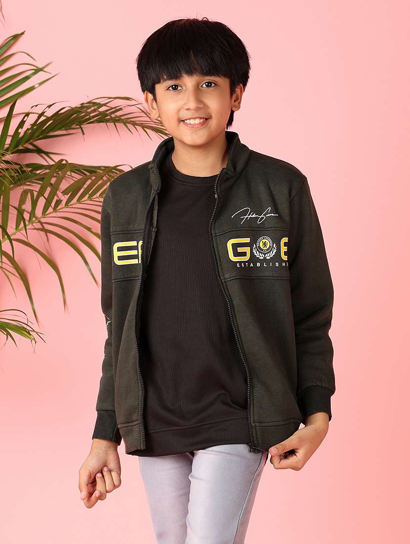 boys typographic long sleeve bomber jacket - 21528199 -  Standard Image - 1