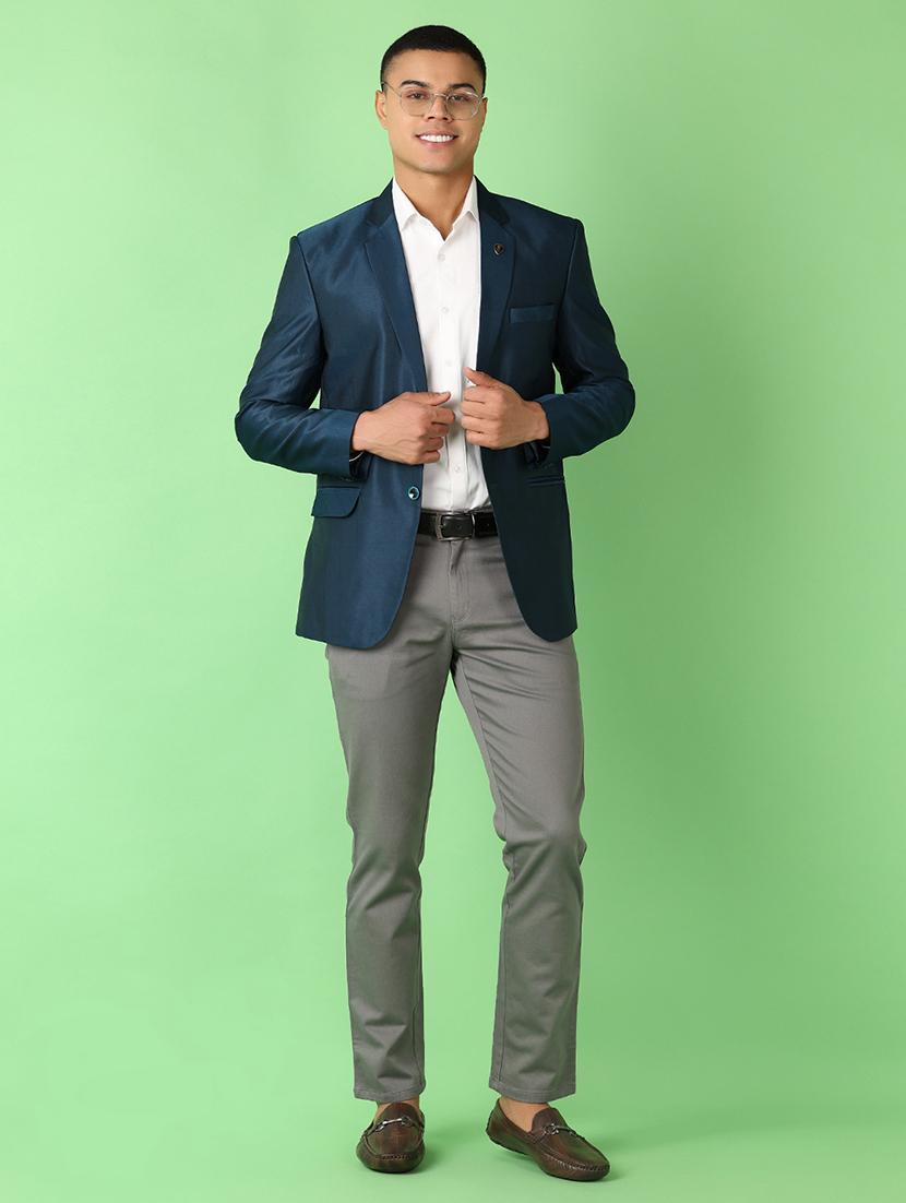 teal solid single breasted formal blazer - 21528202 - Standard Image - 4