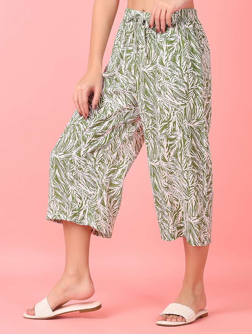 women printed mid rise calf length palazzo - 21528211 -  Standard Image - 1