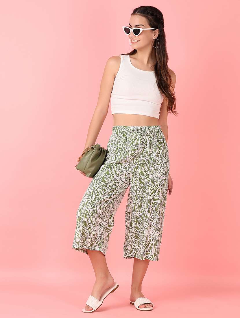 women printed mid rise calf length palazzo - 21528211 - Standard Image - 4