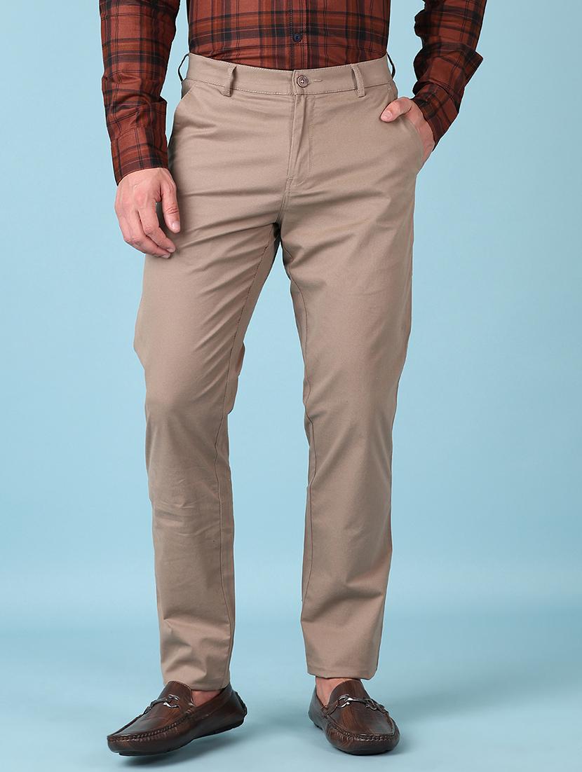men solid regular fit chinos casual trouser - 21528278 - Zoom Image - 0