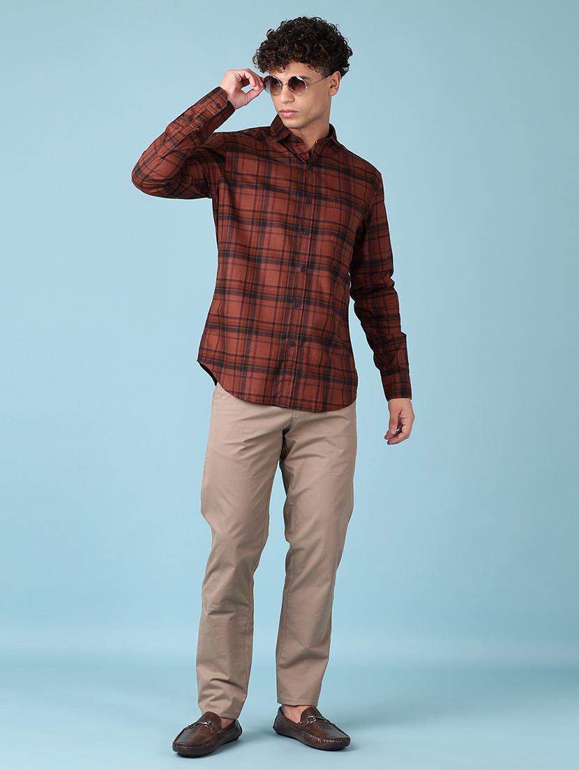 men solid regular fit chinos casual trouser - 21528278 - Standard Image - 4